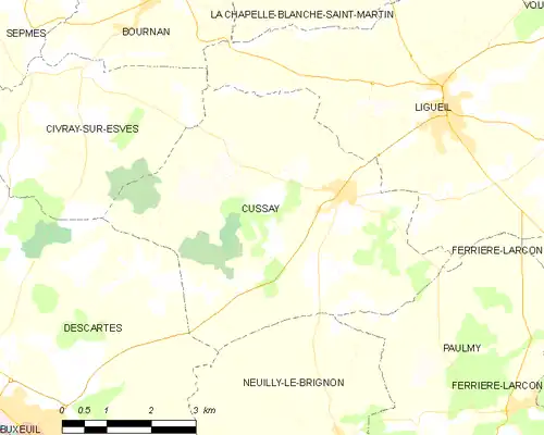 Detailkaart van de gemeente