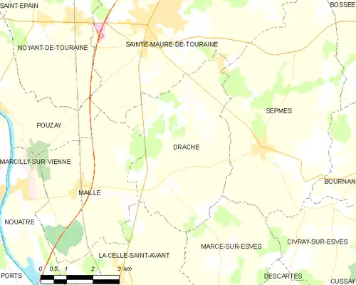 Detailkaart van de gemeente