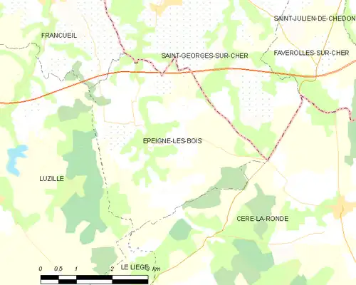 Detailkaart van de gemeente