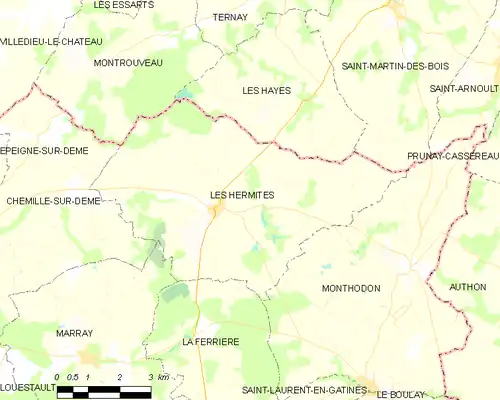 Detailkaart van de gemeente