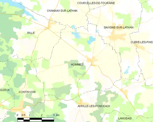 Detailkaart van de gemeente