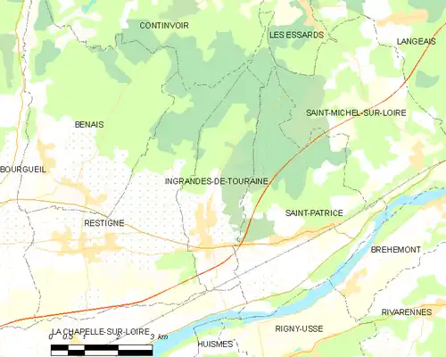 Detailkaart van de gemeente