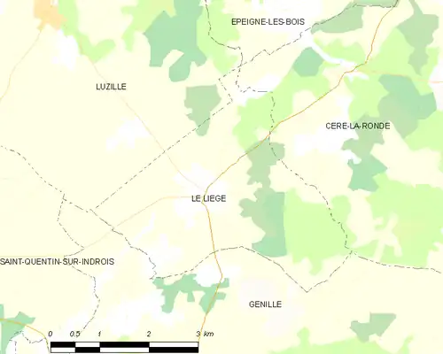 Detailkaart van de gemeente