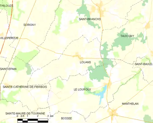 Detailkaart van de gemeente