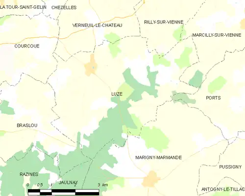 Detailkaart van de gemeente