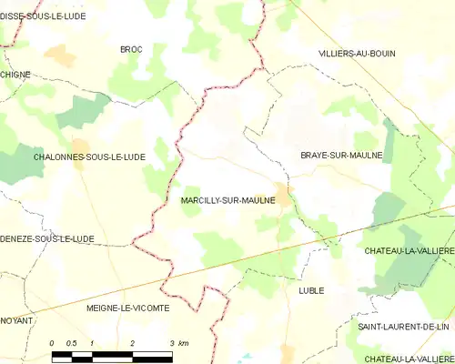 Detailkaart van de gemeente