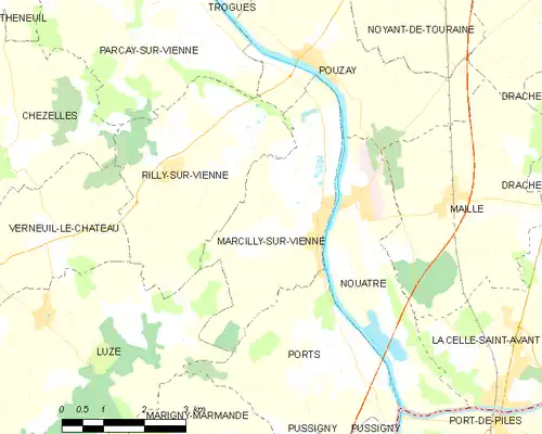 Detailkaart van de gemeente