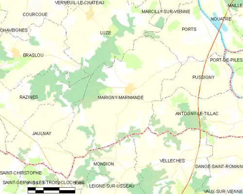 Detailkaart van de gemeente