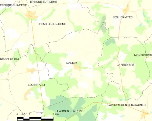 Detailkaart van de gemeente