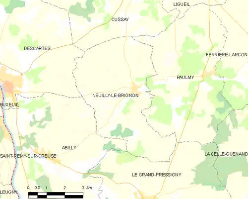 Detailkaart van de gemeente