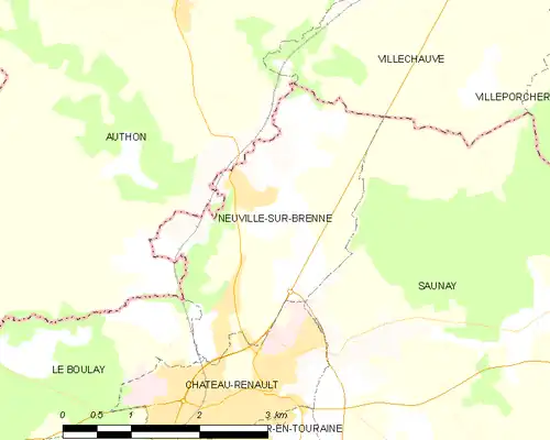 Detailkaart van de gemeente