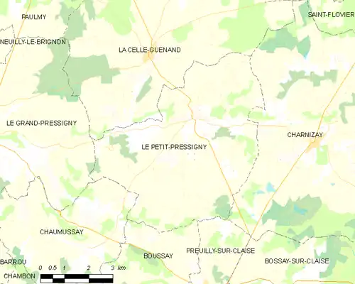 Detailkaart van de gemeente