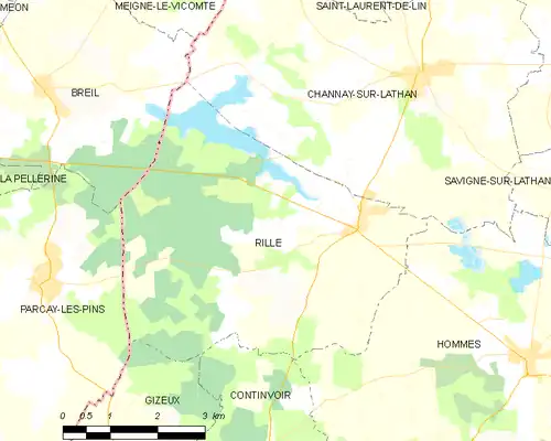 Detailkaart van de gemeente