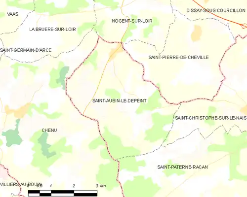 Detailkaart van de gemeente