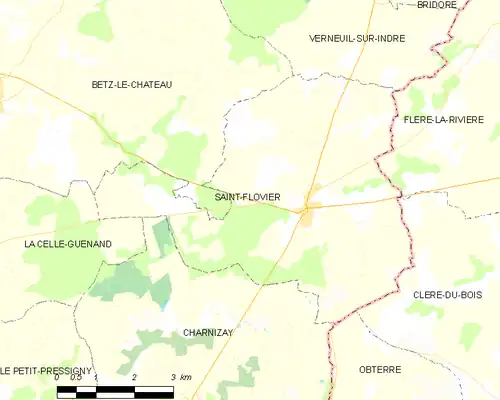 Detailkaart van de gemeente