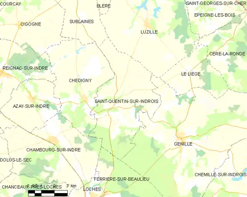 Detailkaart van de gemeente