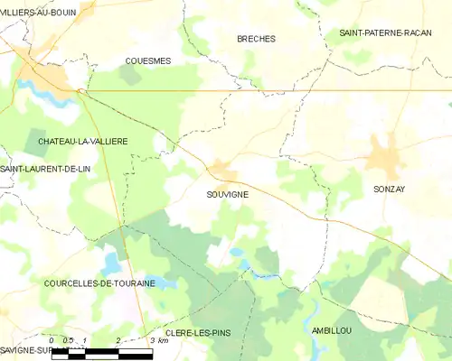 Detailkaart van de gemeente