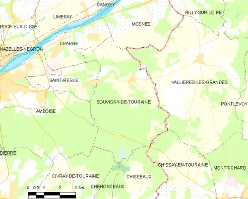 Detailkaart van de gemeente