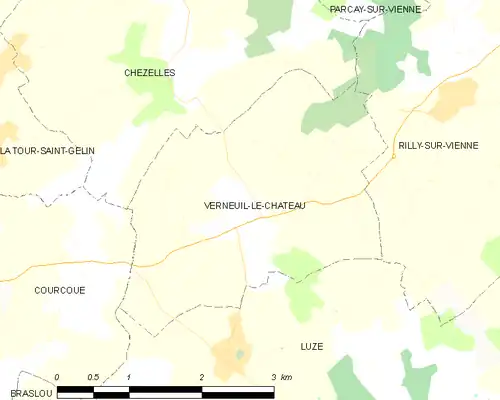 Detailkaart van de gemeente