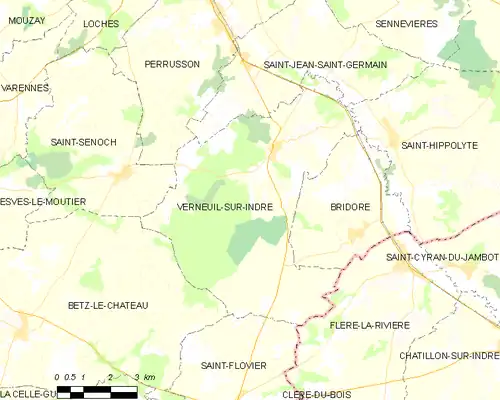 Detailkaart van de gemeente