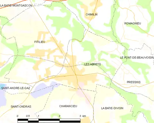 Detailkaart van de gemeente