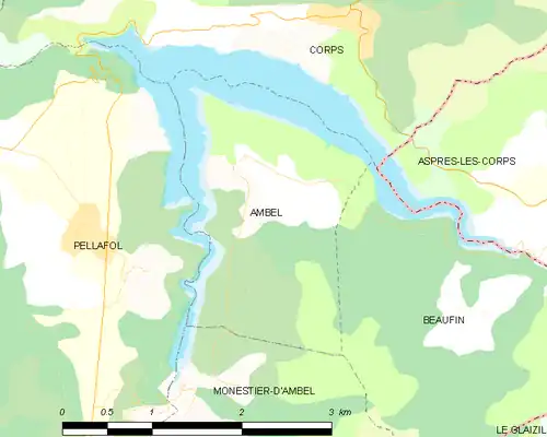 Detailkaart van de gemeente