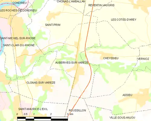 Detailkaart van de gemeente