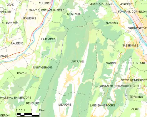 Detailkaart van de gemeente