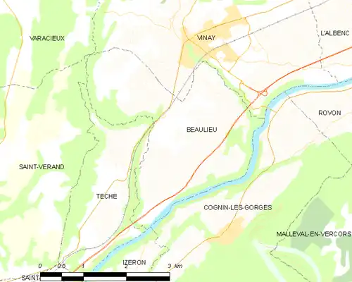 Detailkaart van de gemeente