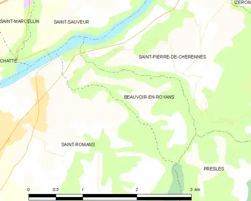 Detailkaart van de gemeente