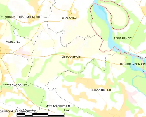 Detailkaart van de gemeente