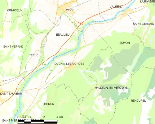 Detailkaart van de gemeente