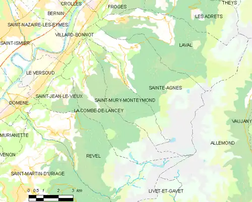Detailkaart van de gemeente