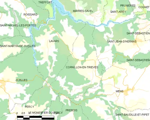 Detailkaart van de gemeente