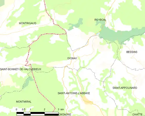 Detailkaart van de gemeente