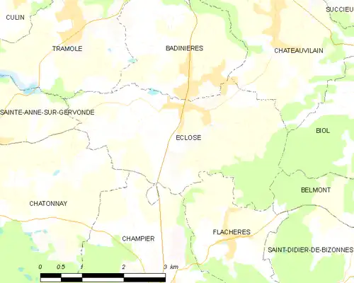 Detailkaart van de gemeente