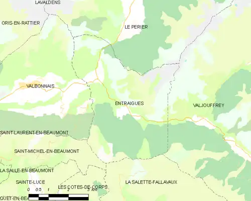 Detailkaart van de gemeente