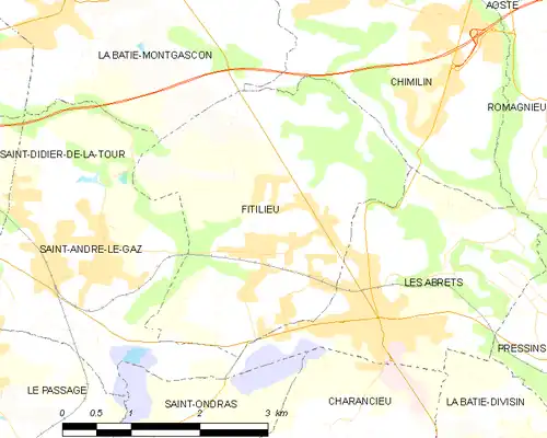 Detailkaart van de gemeente