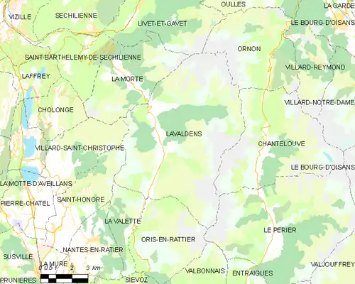 Detailkaart van de gemeente