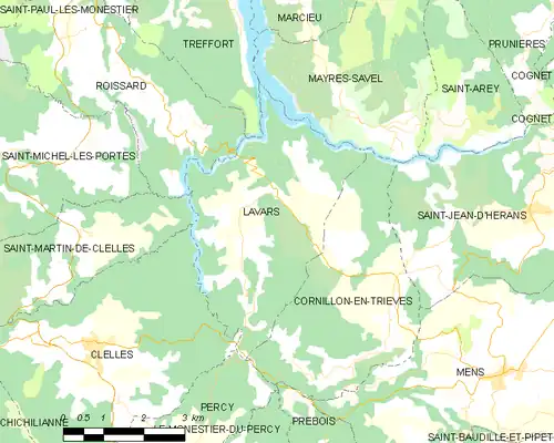 Detailkaart van de gemeente