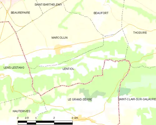 Detailkaart van de gemeente