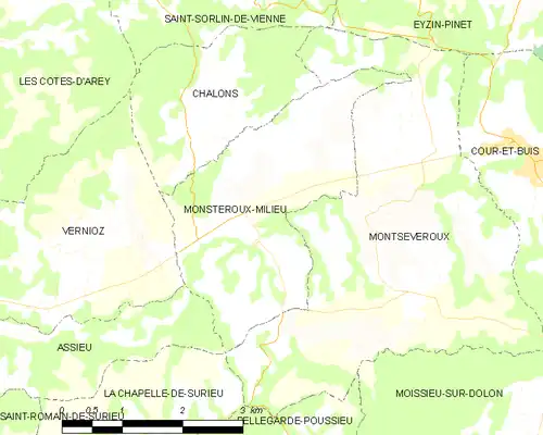 Detailkaart van de gemeente