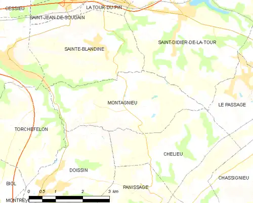 Detailkaart van de gemeente