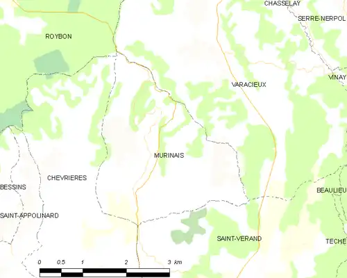 Detailkaart van de gemeente