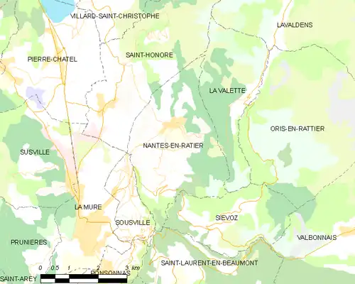 Detailkaart van de gemeente