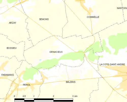 Detailkaart van de gemeente