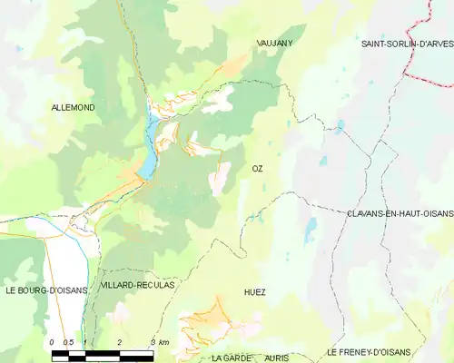 Detailkaart van de gemeente