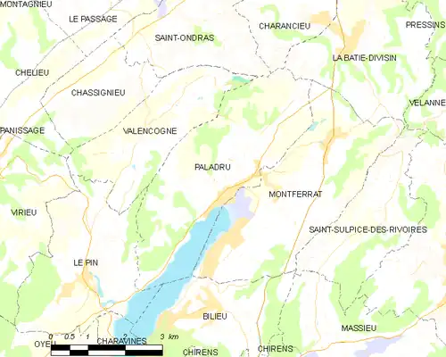 Detailkaart van de gemeente