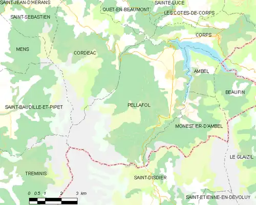 Detailkaart van de gemeente