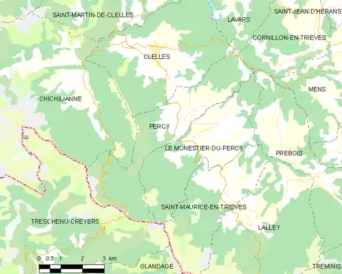 Detailkaart van de gemeente